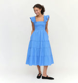 The Ellie Nap Dress - Hydrangea Blue Textured Clip Dot