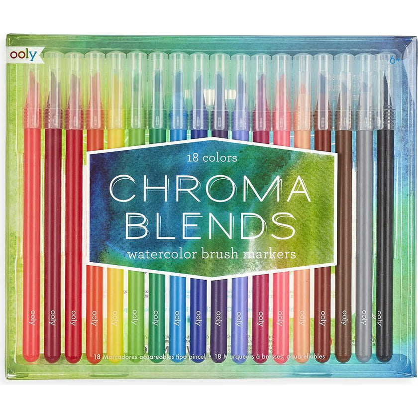Chroma Blends Watercolor Brush Markers - Set of 18