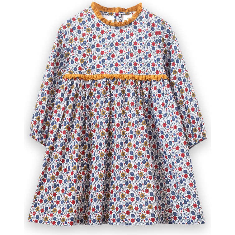 Toddler Long Sleeves Dress with Lace Trim