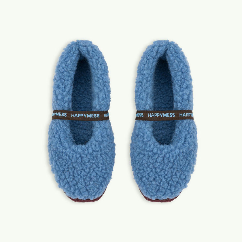women's merino wool slippers - ice blue