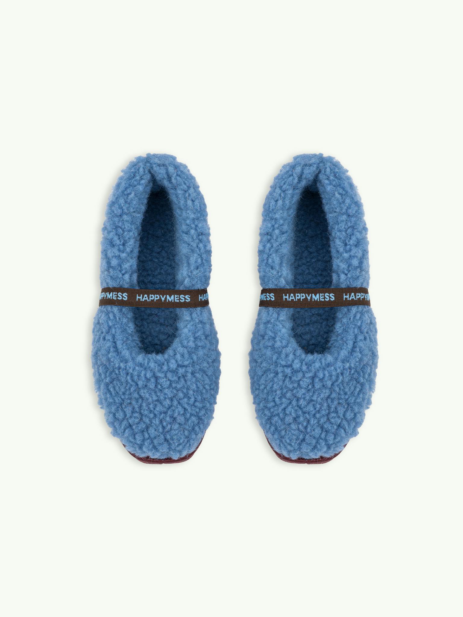 women's merino wool slippers - ice blue