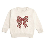 Christmas Plaid Bow Patch Sweatshirt