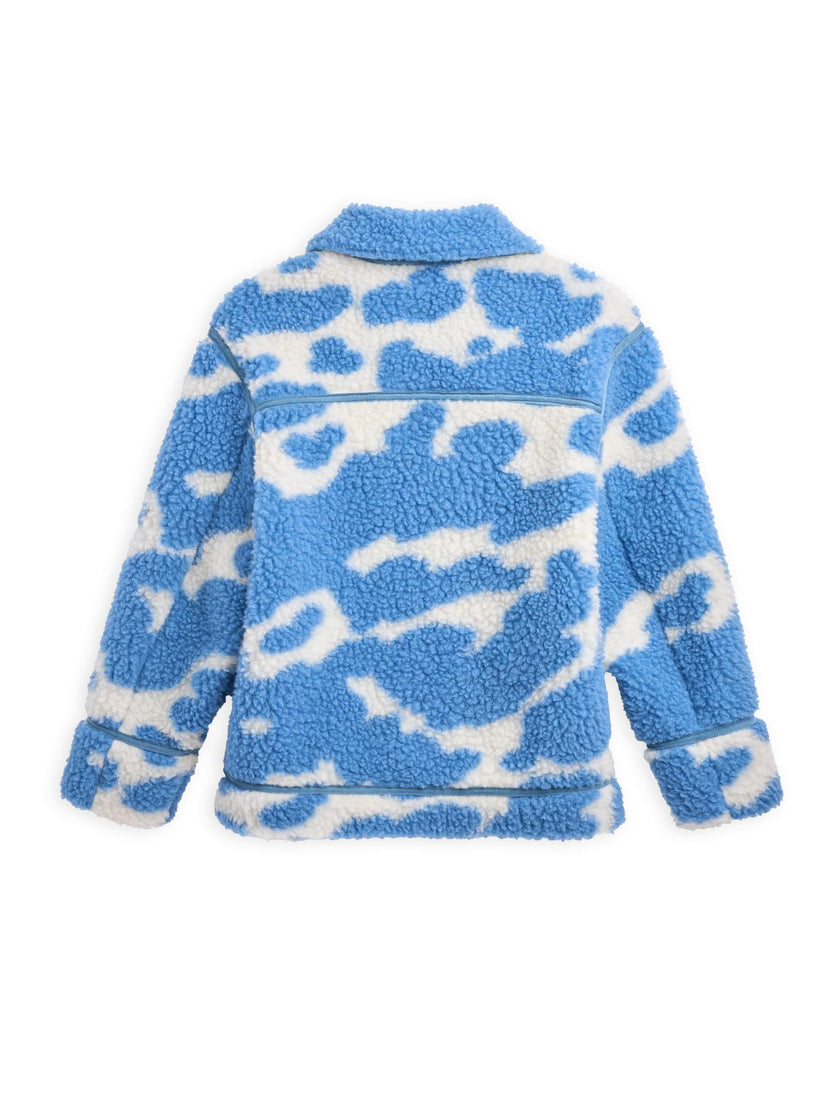 adult merino wool jacket - blue cow