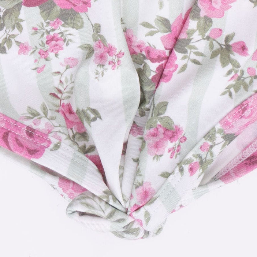 Cabbage Rose Stripe - Knotted Gown