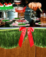 Holiday Bow Fringe Banner - festive scalloped banner