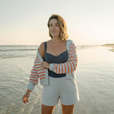 women's navy terry one piece
