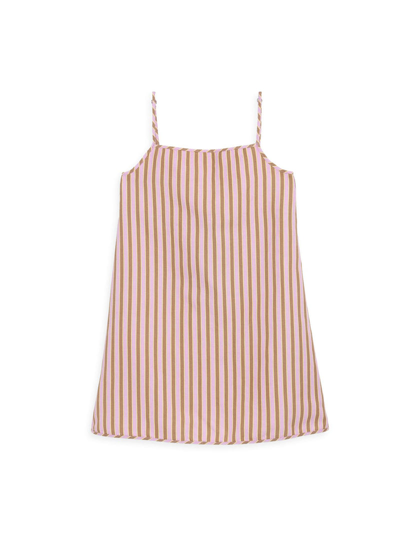 women's mini linen dress - blush stripes