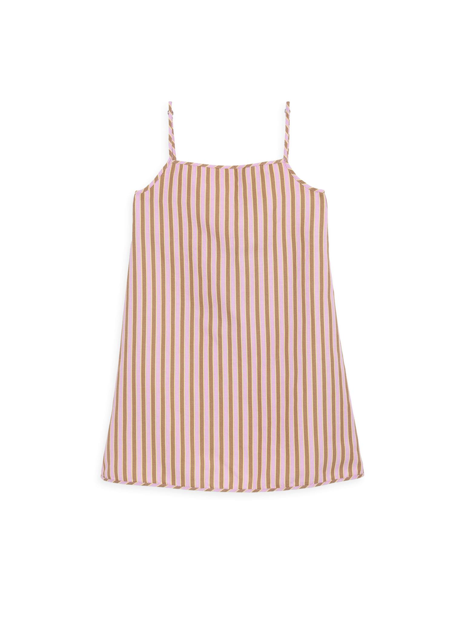 women's mini linen dress - blush stripes