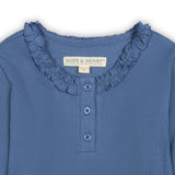 Organic Ruffle Neck Knit Top