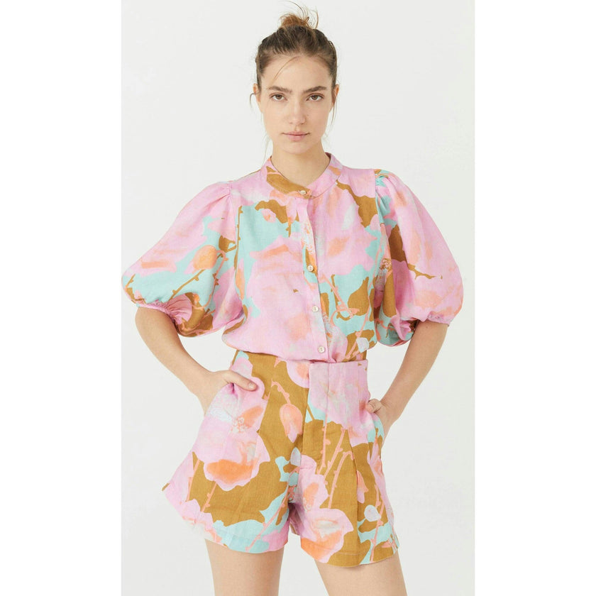 Frida Linen Shorts - Aquarela