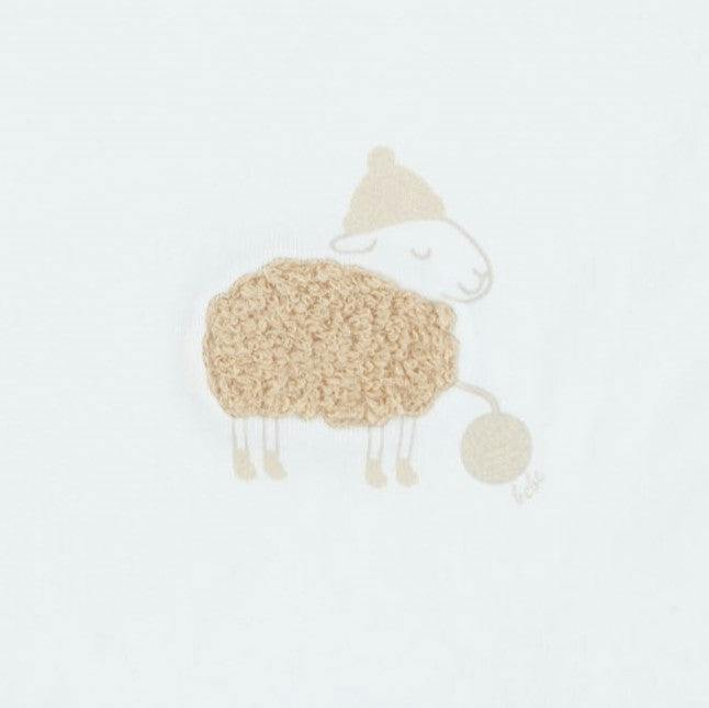 Fuzzy Sheep Footie And Beanie