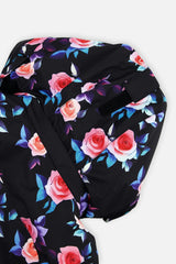 Two Piece Play Snowsuit Black Rose Print