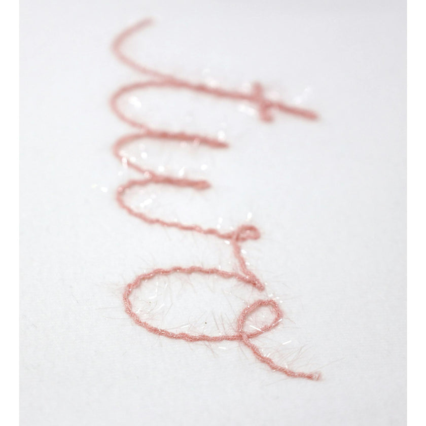 Millie Long Sleeve Tee in 'two' Pink Eyelash Writing