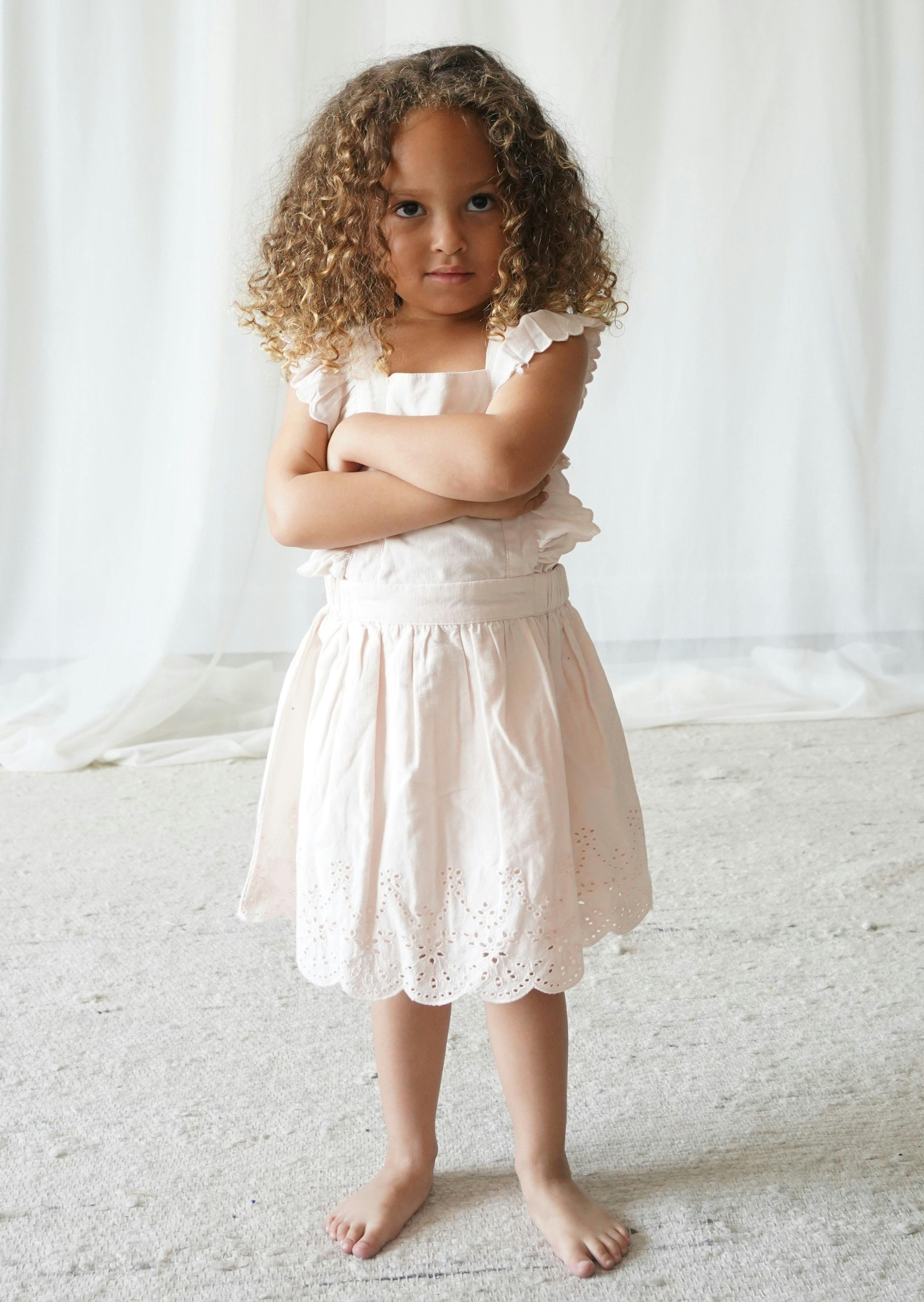 Chloé | Corduroy Cotton Anglaise Dress | Primrose