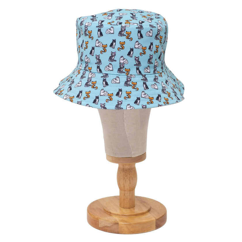 Reversible Bucket Hat – Pals in Print Collection: Sweet Cats