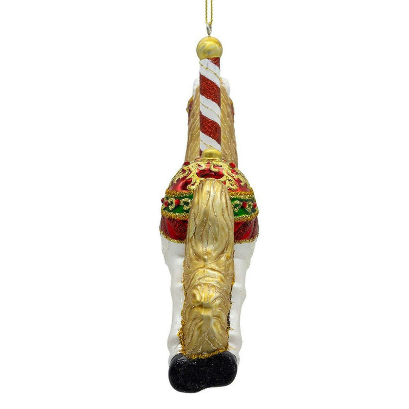 Kurt Adler 6-Inch Bellissimo Glass Carousel Horse Ornament