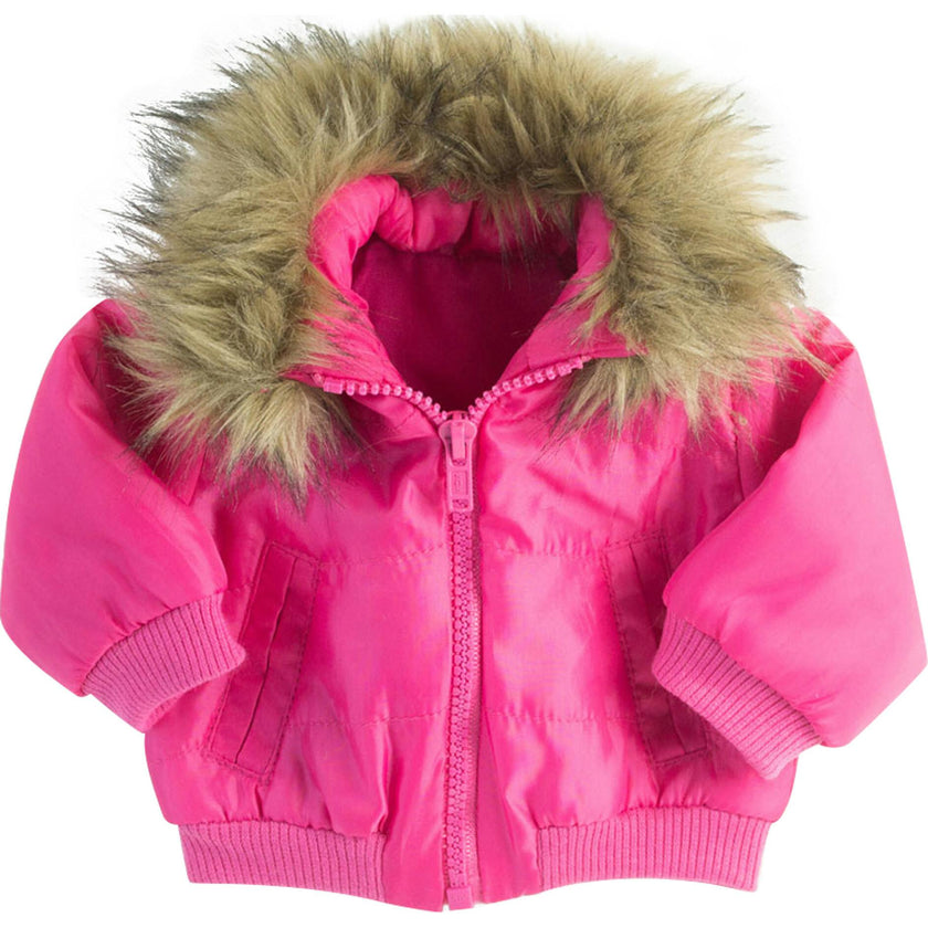 Sophia's Puffy Jacket with Faux Fur Trim for 18" Dolls, Hot Pink