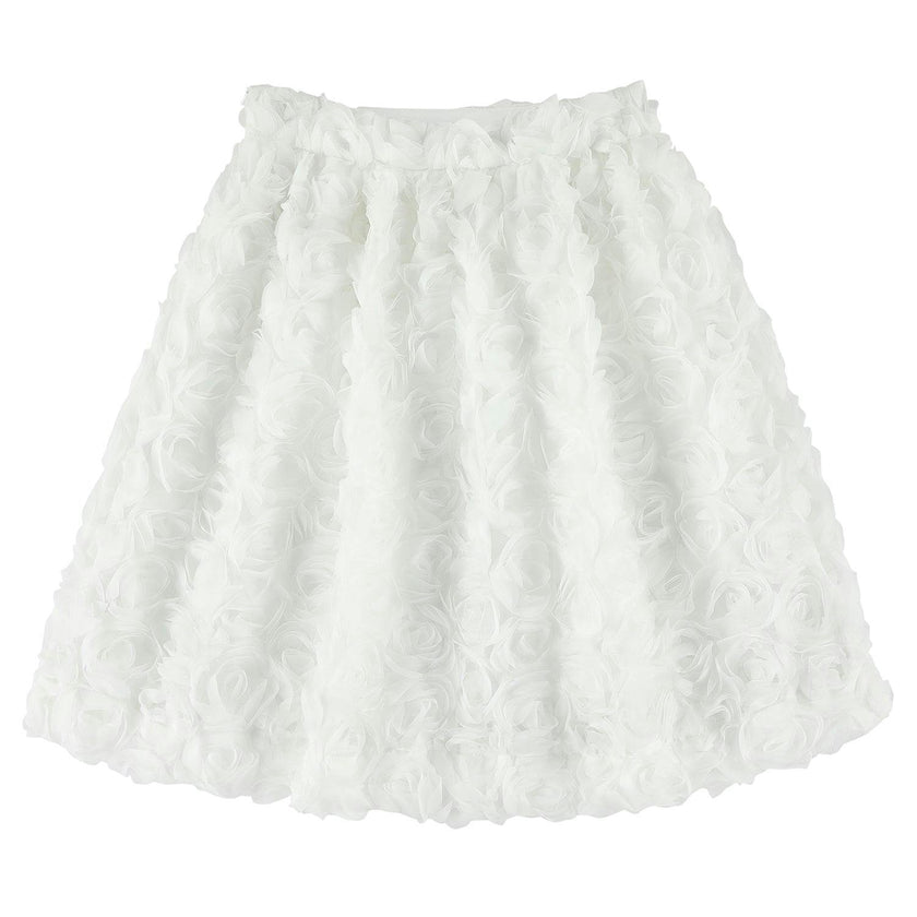 CAROLINE BOSMANS Rose Appliqué Skirt