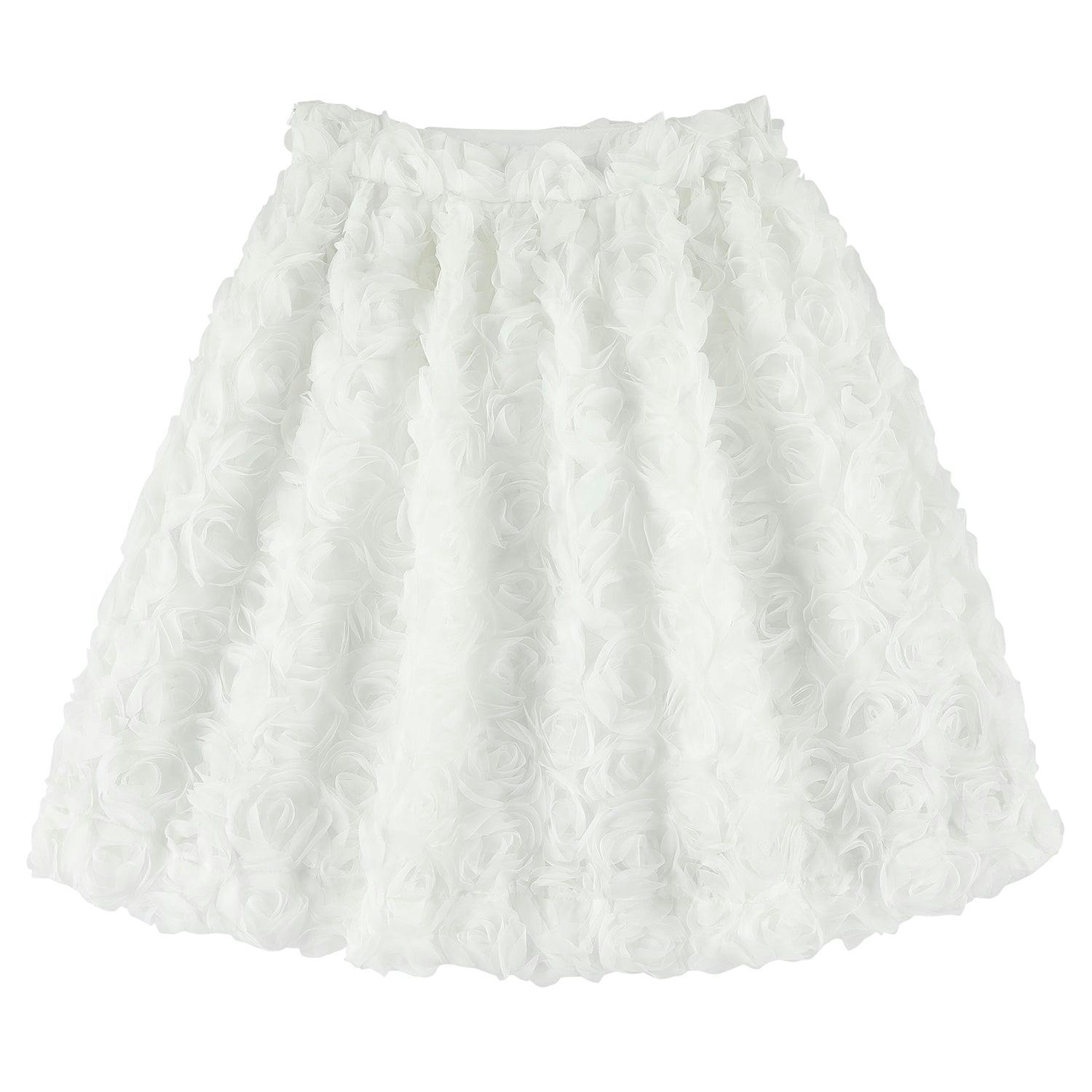 CAROLINE BOSMANS Rose Appliqué Skirt