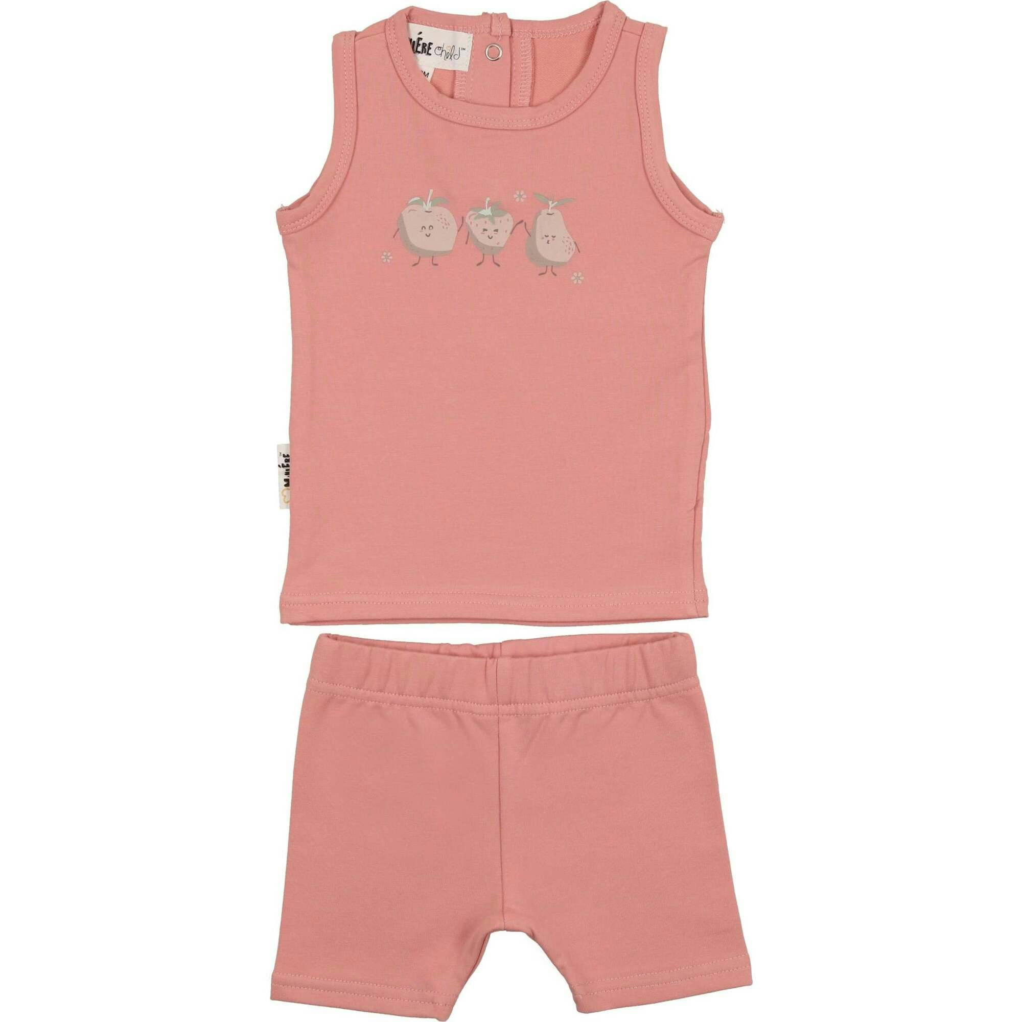 Fruity Friends Print 2-Piece Tank & Short Set