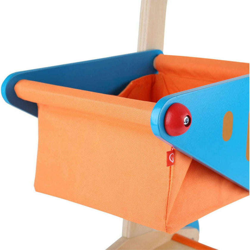 Wooden Shopping Cart in Orange & Blue