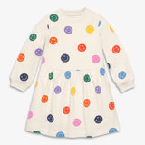 Kids easy sweatshirt dress in happy faces