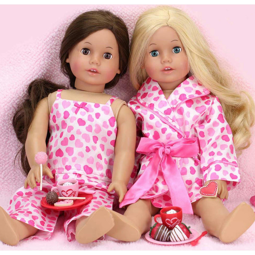 Sophia's Dessert Set with Hot Cocoa for 18"Dolls, Red/Pink