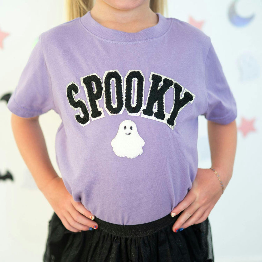Spooky Ghost Patch Halloween Short Sleeve T-Shirt