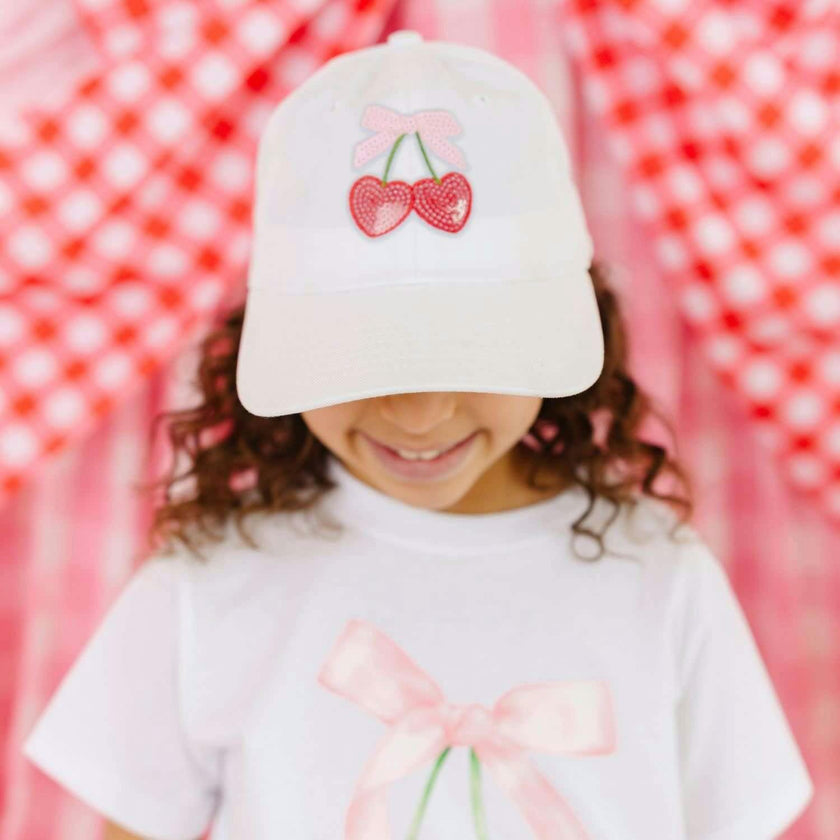 Cherry Sequin Patch Baseball Hat