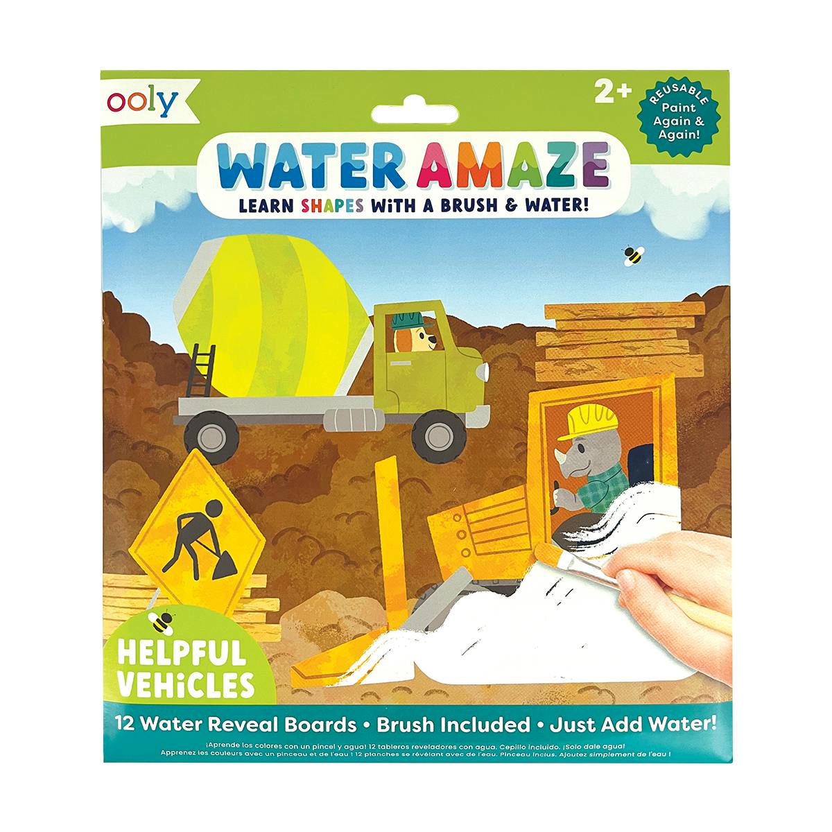 Water Amaze Water Reveal Boards - Helpful Vehicles - 12 Boards