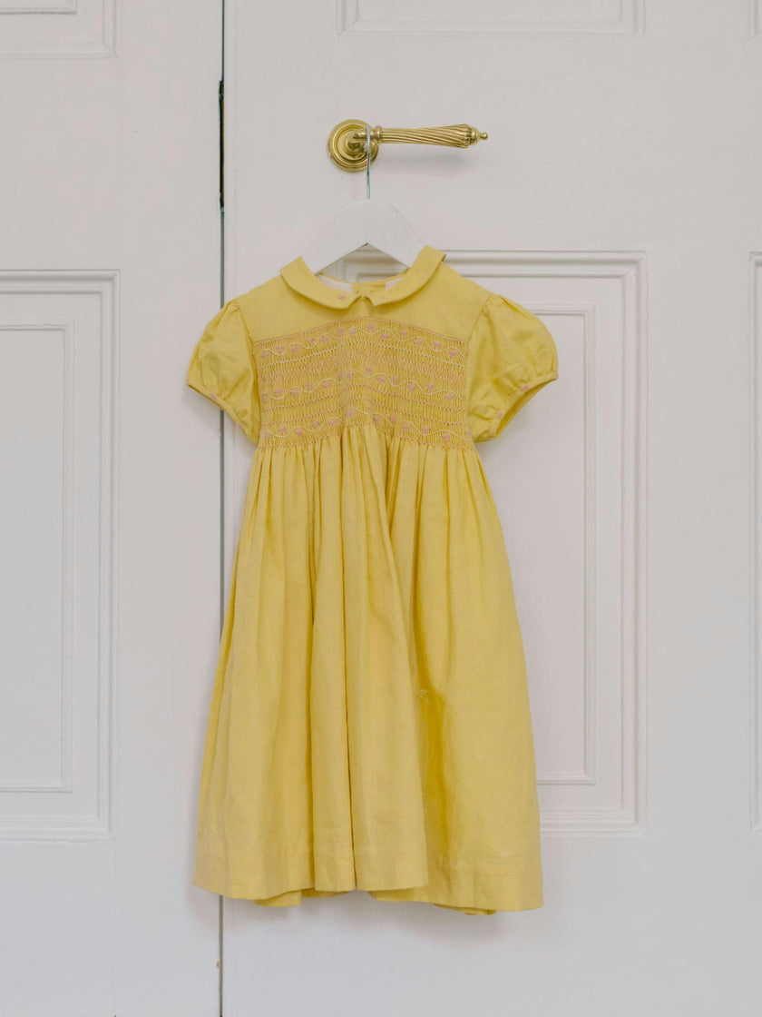 Nicky Hilton x La Coqueta Lemon Dolly Girl Hand-Smocked Dress
