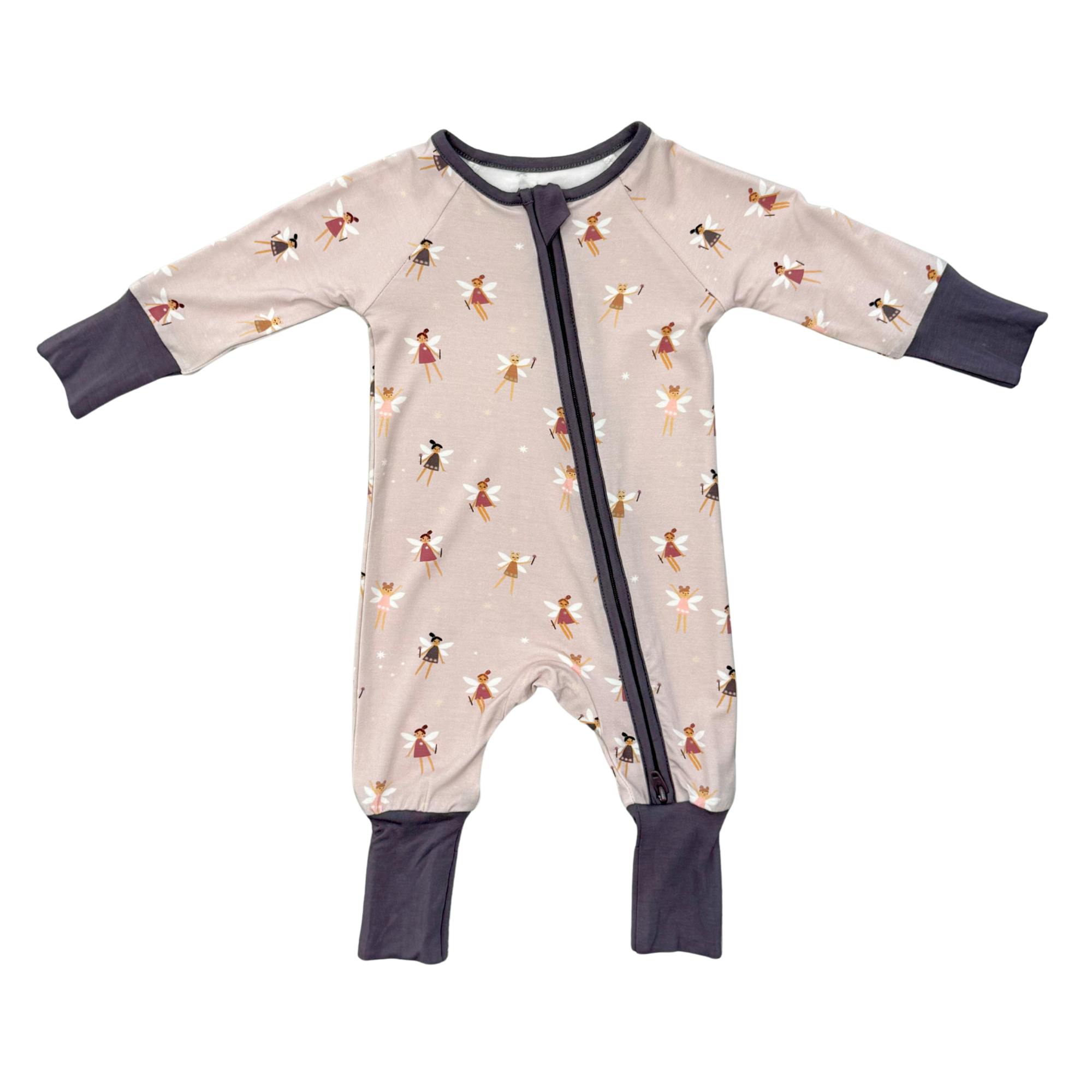 Long Sleeve Zip Romper in Fairies