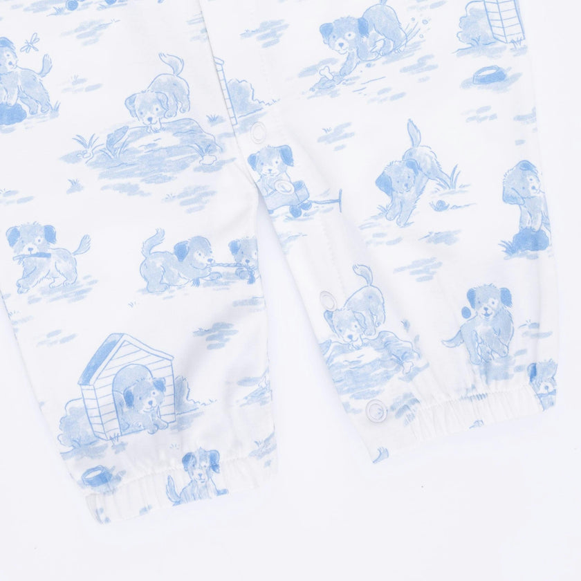 Puppy Toile Blue - Convertible Gown