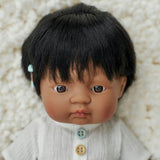 Hispanic Boy Baby Doll with Black Hair and Hearing Aid - 15"