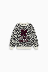 TNS Logo Sweatshirt Zebra Print
