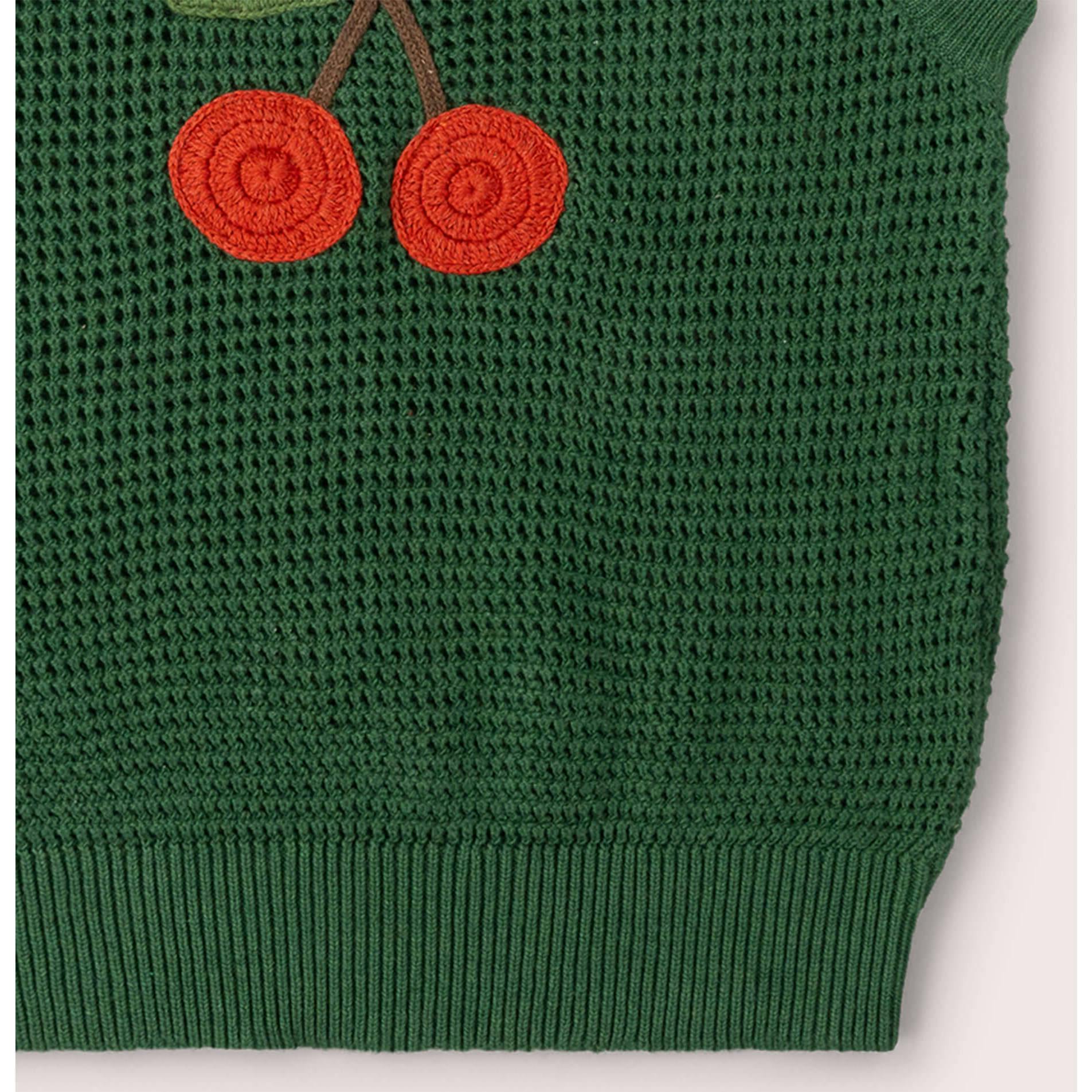 Little Cherry Knitted Pullover, Green