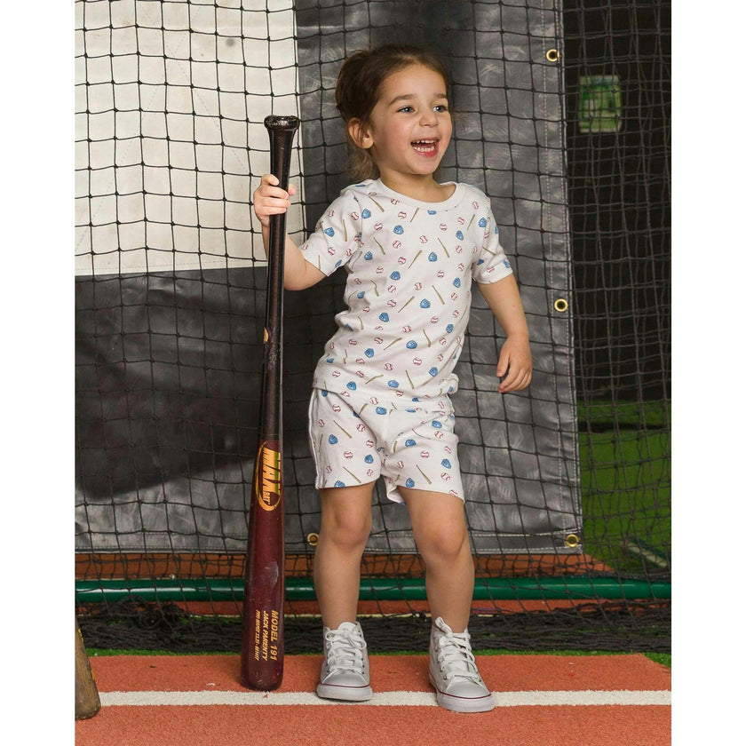 The Organic Short Sleeve Pajama Set [Batter Up]