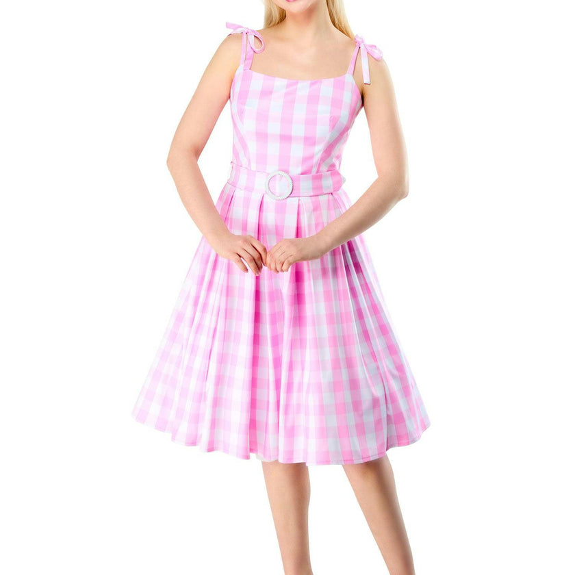 Women's Barbie Movie Perfect Day Pink Gingham Dress