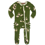 Valais Bamboo Ruffle Zipper Footed Romper