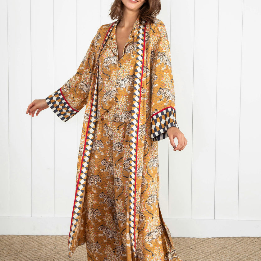 Bagheera - Eco Satin Robe - Tobacco