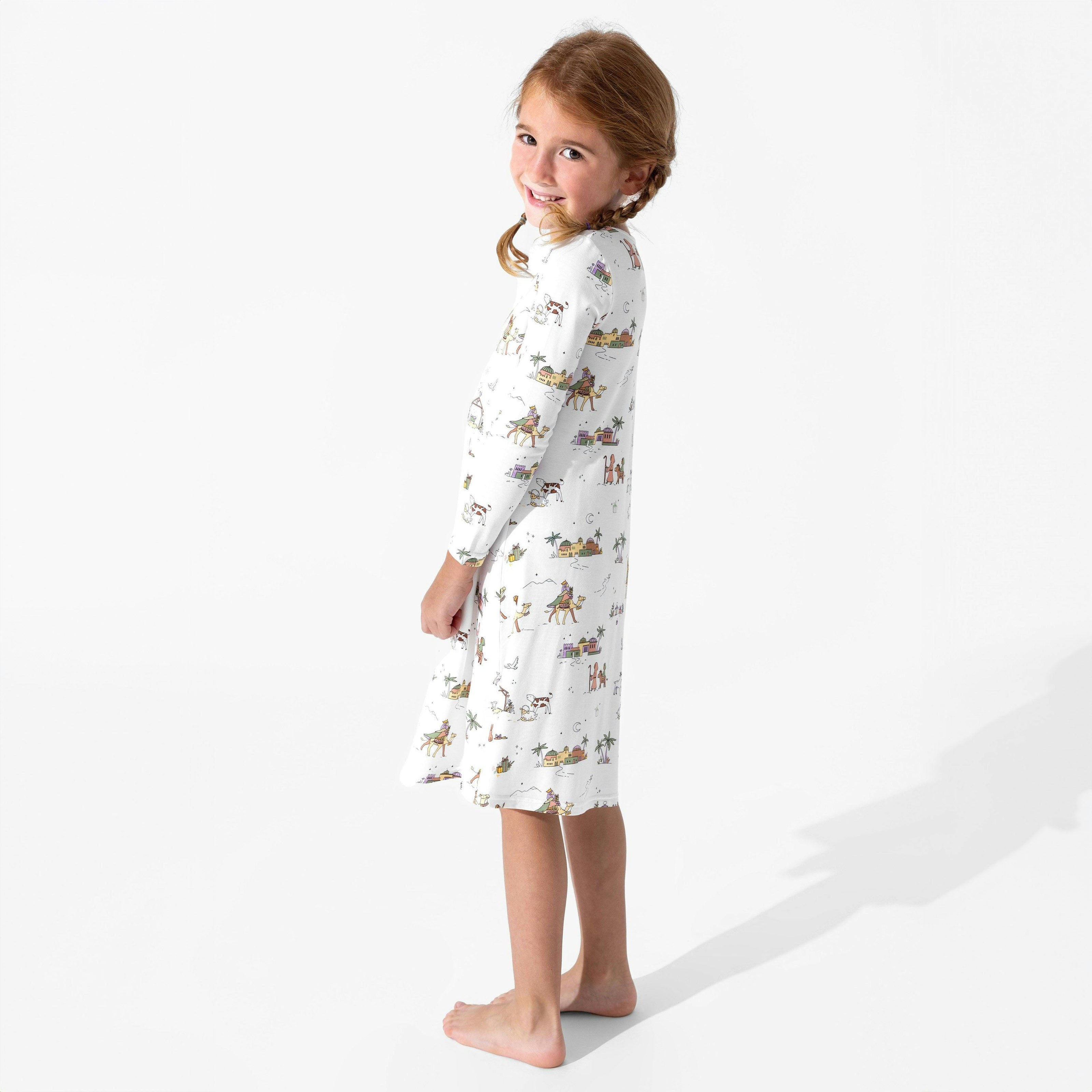 Yuletide Bamboo Girls' Long Sleeve Dress