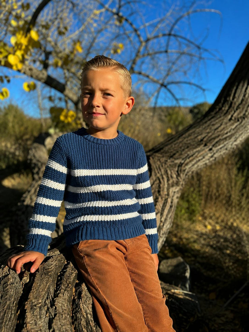 ZIPPY navy /cream stripe sweater