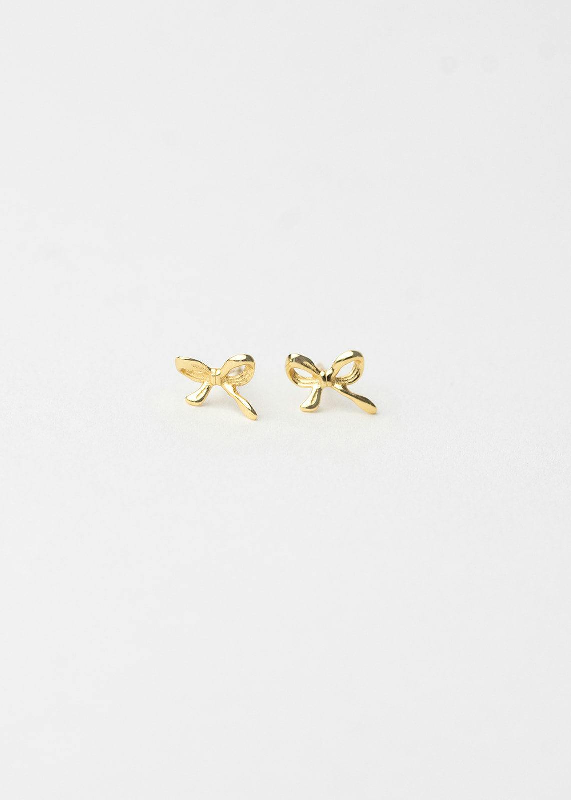 Gold Bow Studs