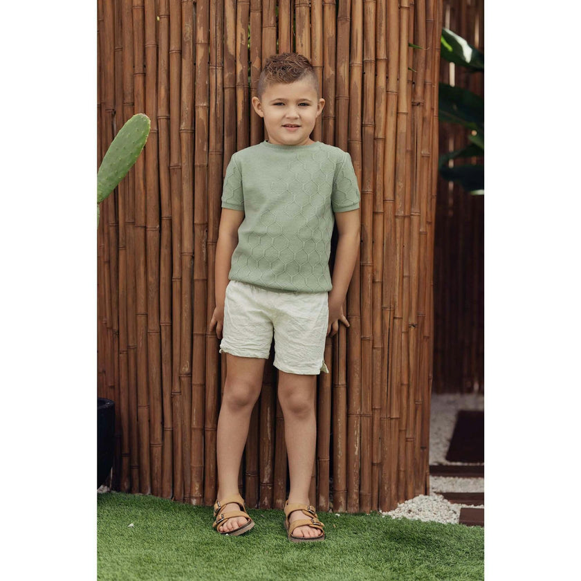 Boys Honeycomb Knit Shirt