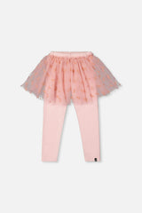 Leggings With Integrated Tulle Skirt Pale Dusty Pink
