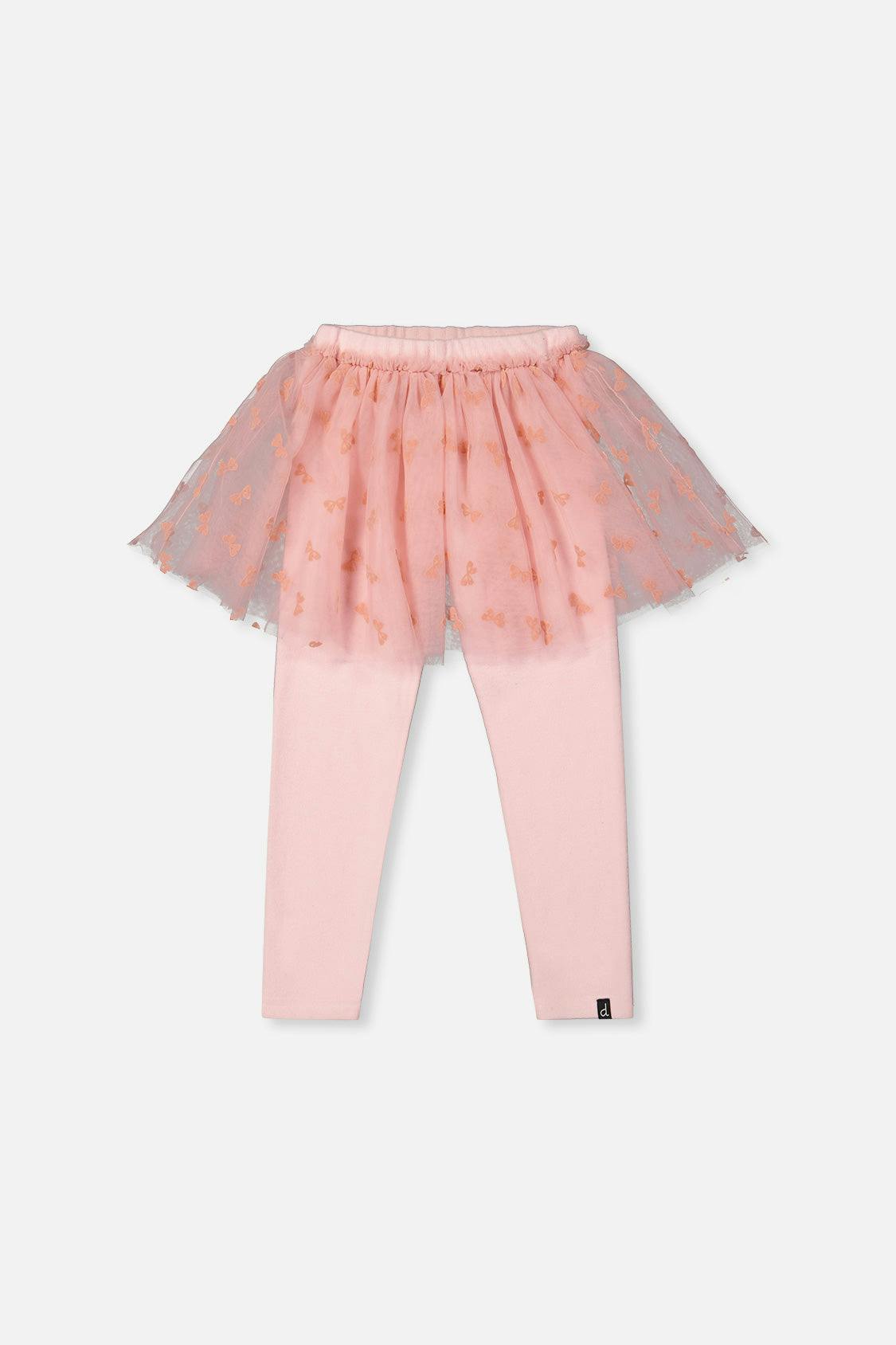 Leggings With Integrated Tulle Skirt Pale Dusty Pink