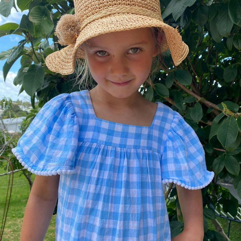 Cornflower Gingham Beach Dress