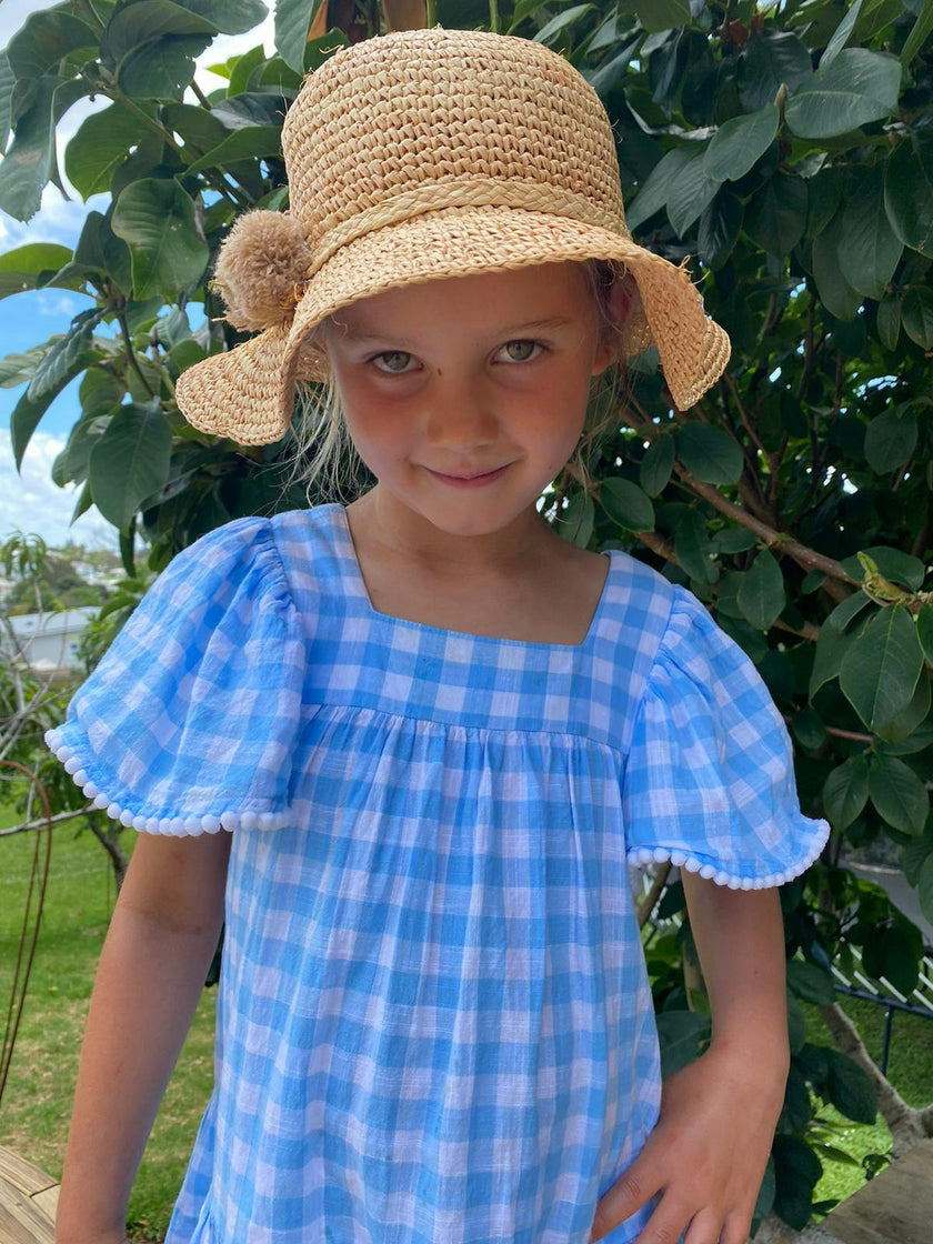 Cornflower Gingham Beach Dress