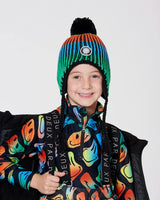 Lined Peruvian Knit Winter Hat with Pompom Multicolor