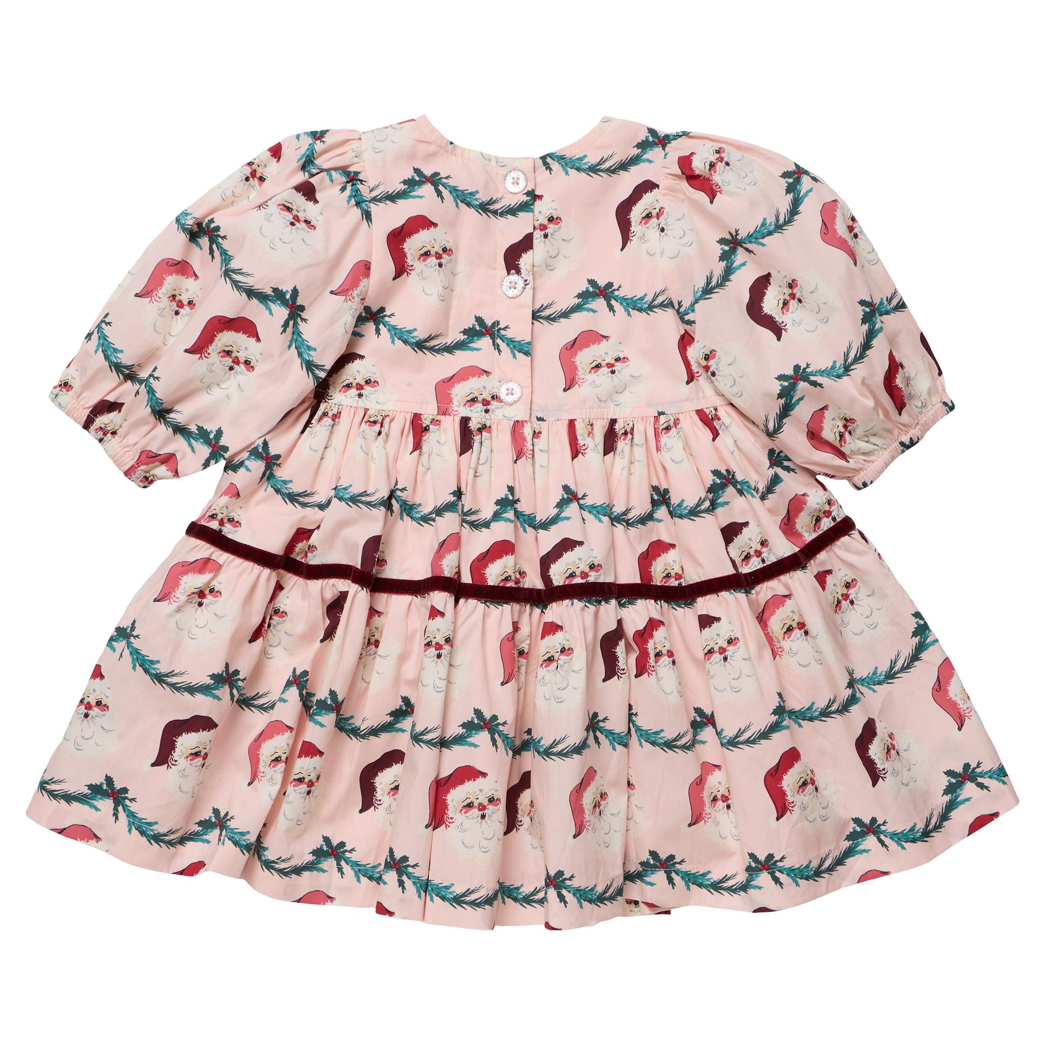 Girls Maribelle Dress - Santa Garland